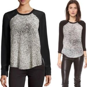 Rebecca Taylor Woodcut silk colorblock blouse 2